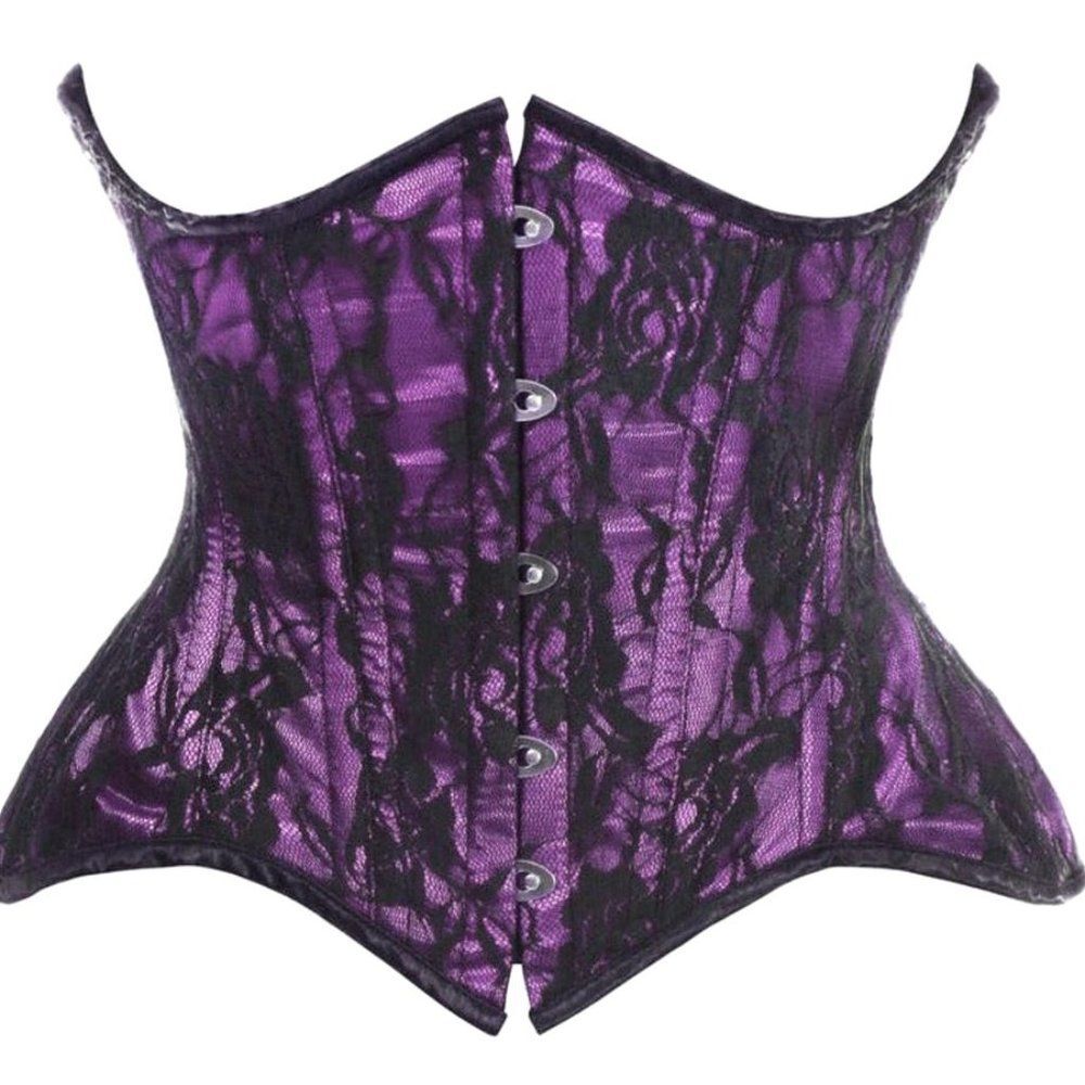 RESERVED Daisy Top Drawer purple & black lace underbust corset NWT Size 5X